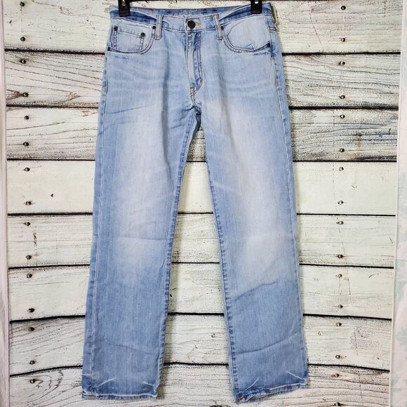 Old Navy Men’s Straight Fit Jeans Size 30x32 Light Wash 100% Cotton - Picture 2 of 10